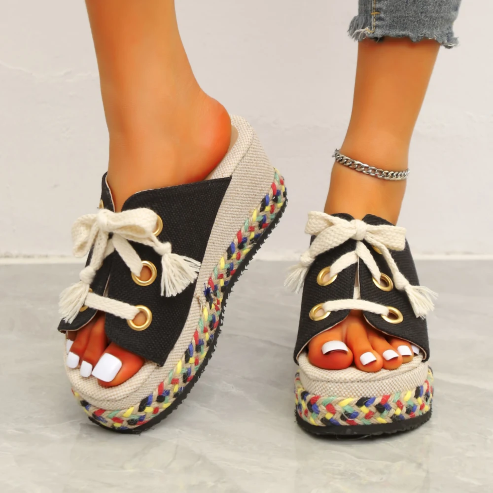 

Wedge heel sandals women's high heels fish mouth shoes waterproof platform muffin thick bottomed all-match non-slip slippers