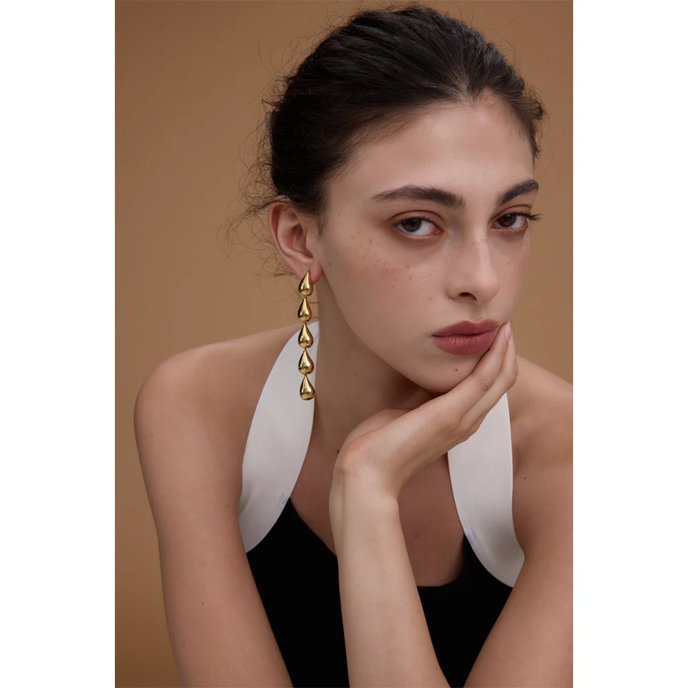 Фото Mchic 2-стильные длинные висячие серьги с каплями воды для женщин, модные вечерние темпераментные эффектные очаровательные серьги, модные серьги, ювелирные изделия, подарок №3