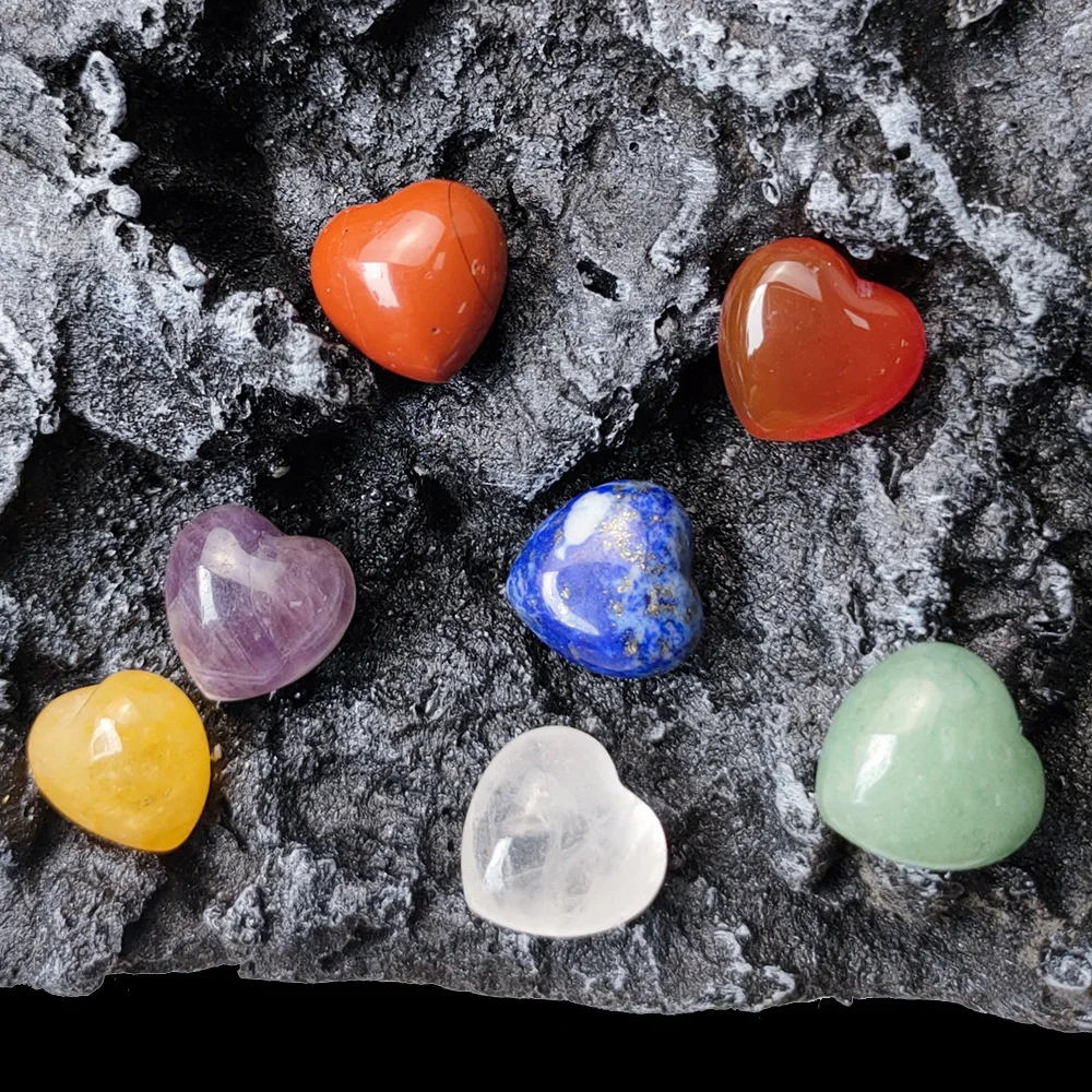 

1 шт. натуральные камни и кристаллы, резные разноцветные в форме сердца, драгоценный камень, украшение для комнаты «сделай сам» для ожерелья, восстанавливающие форму NS14