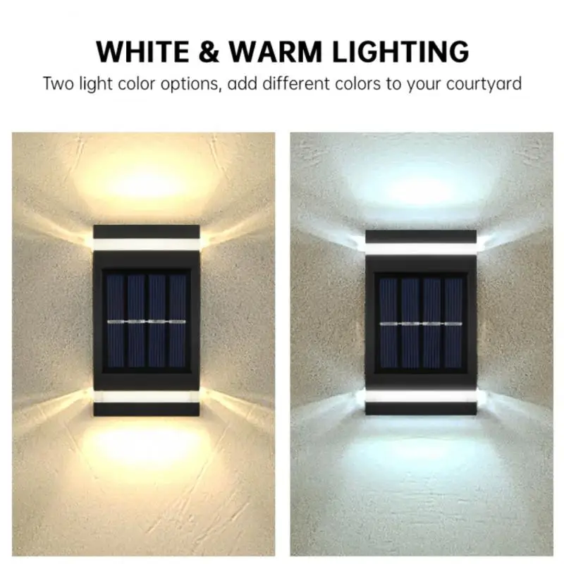 

Waterproof Outdoor Wall Lighting Wall Sconce Light Ganden Lamp Solar Led Outdoor Light Super Bright 6 Led Solar Wall Lamp Black