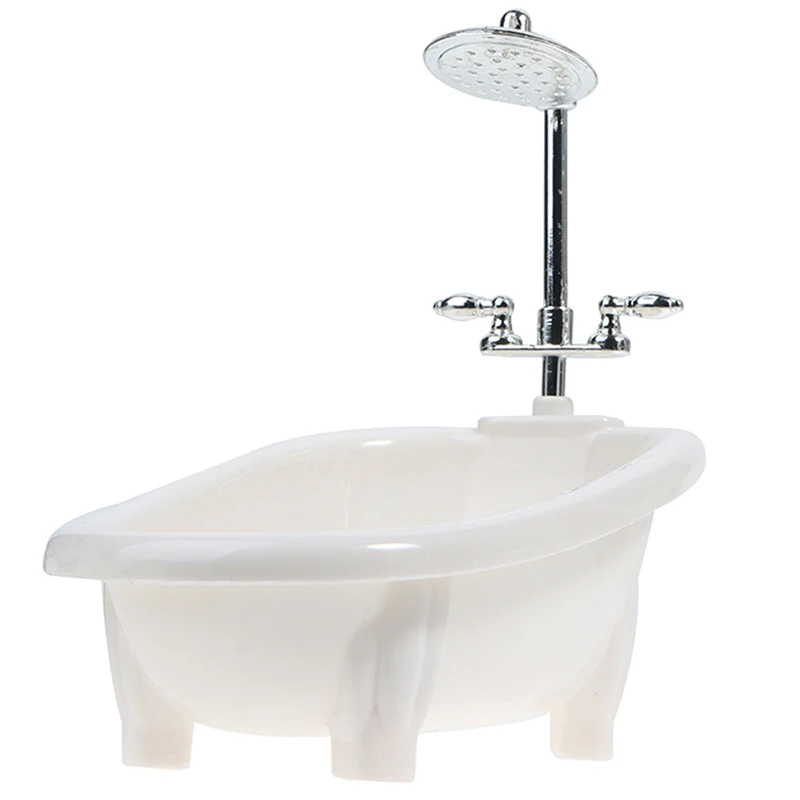 

1/6 Dollhouse Miniature Furniture Mini Bathtub Tub Model Toy Simulation Bathroom Accessories Kids Pretend Doll House Decor Toy