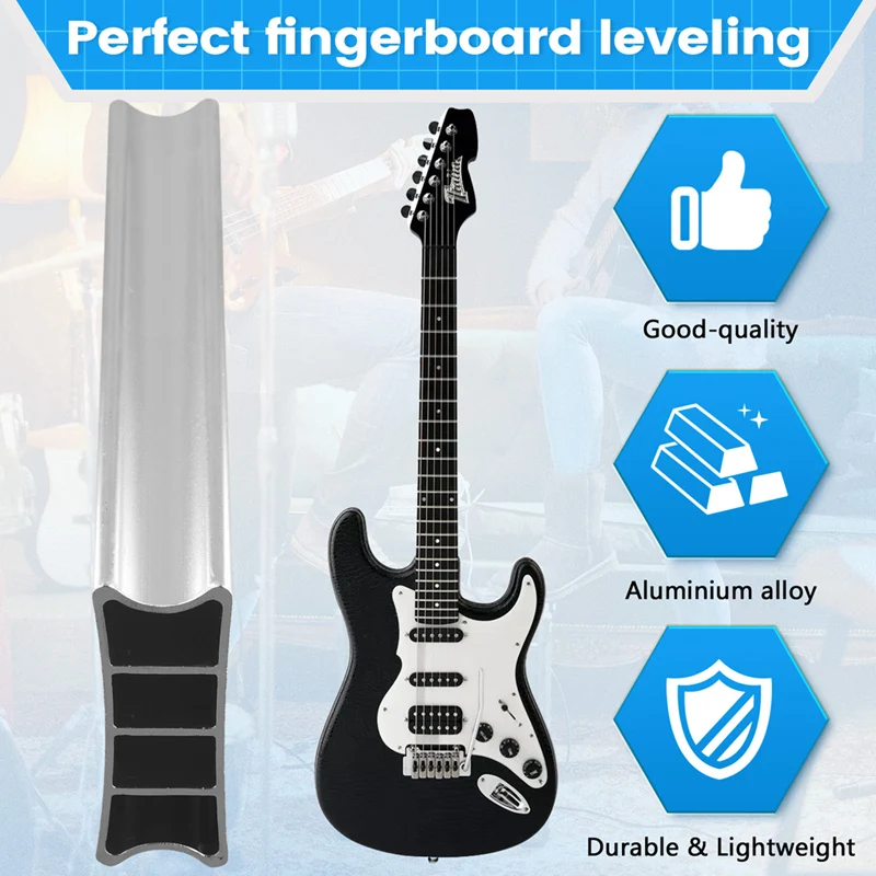 Шлифовальный блок с двусторонним радиусом алюминиевый Aolly Fret выравнивающий гриф