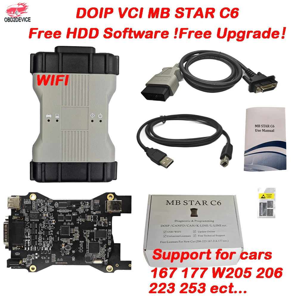 Автомобильный сканер MB STAR C6, бесплатная доставка, инструменты, поддержка программного обеспечения DOIP, версия 2023,06, диагностический инструмент для ремонта автомобилей