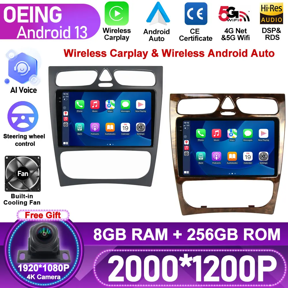 

Автомагнитола на Android для Mercedes Benz C-Class W209 C200 C320 C350 CLK W203 2002-2005, мультимедийный видеоплеер с GPS-навигацией