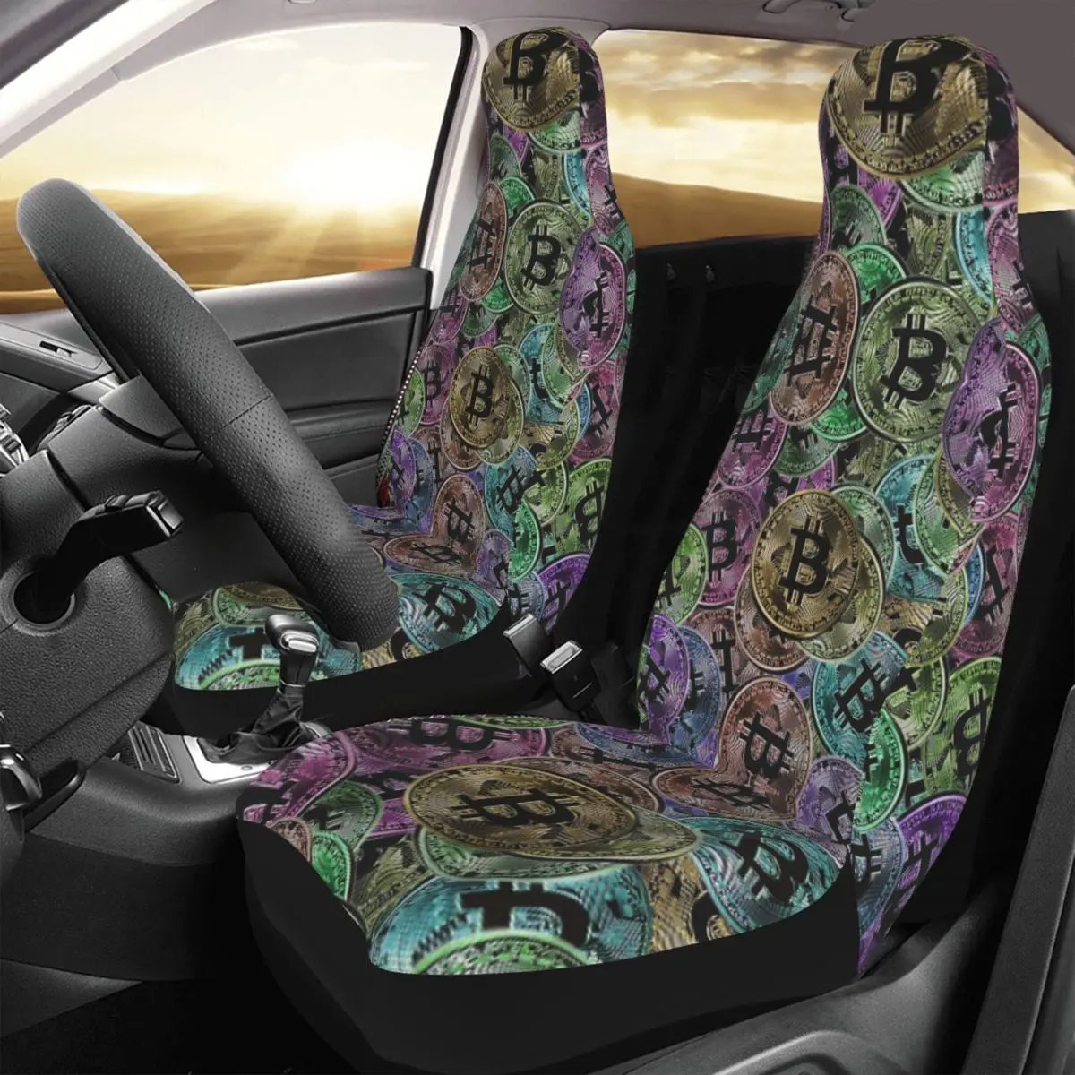 

Bitcoin Universal Car Seat Cover Four Seasons Suitable For All Kinds Models Digital Currency Seat Covers Polyester Fishing