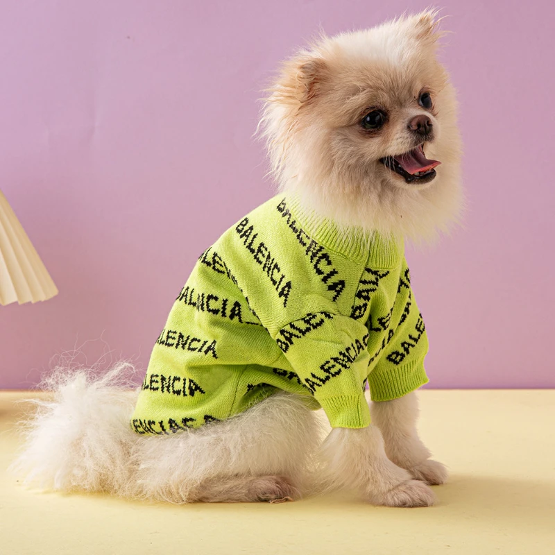 

Hot Selling Fashion Brand Pet Sweater Double Layer Thickened Warm And Comfortable Rainbow Pullover For Medium-sized Dogs