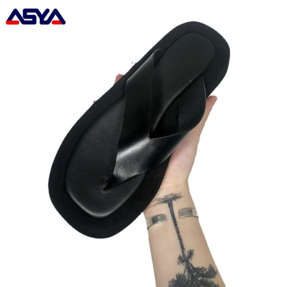 ASYAPOY Slippers Bottom Color Matching Flip-Flops Summer New All-Matching Non-Slip Beach Ladies Sandalia