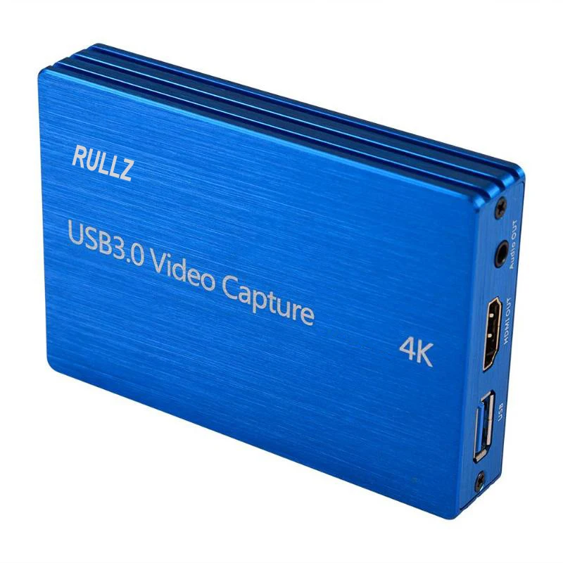 

4K HDMI-compatible USB 3.0 Video Capture Card PC Phone Game Recording Box Mic Audio Input 1080P 60fps OBS Live Streaming Device