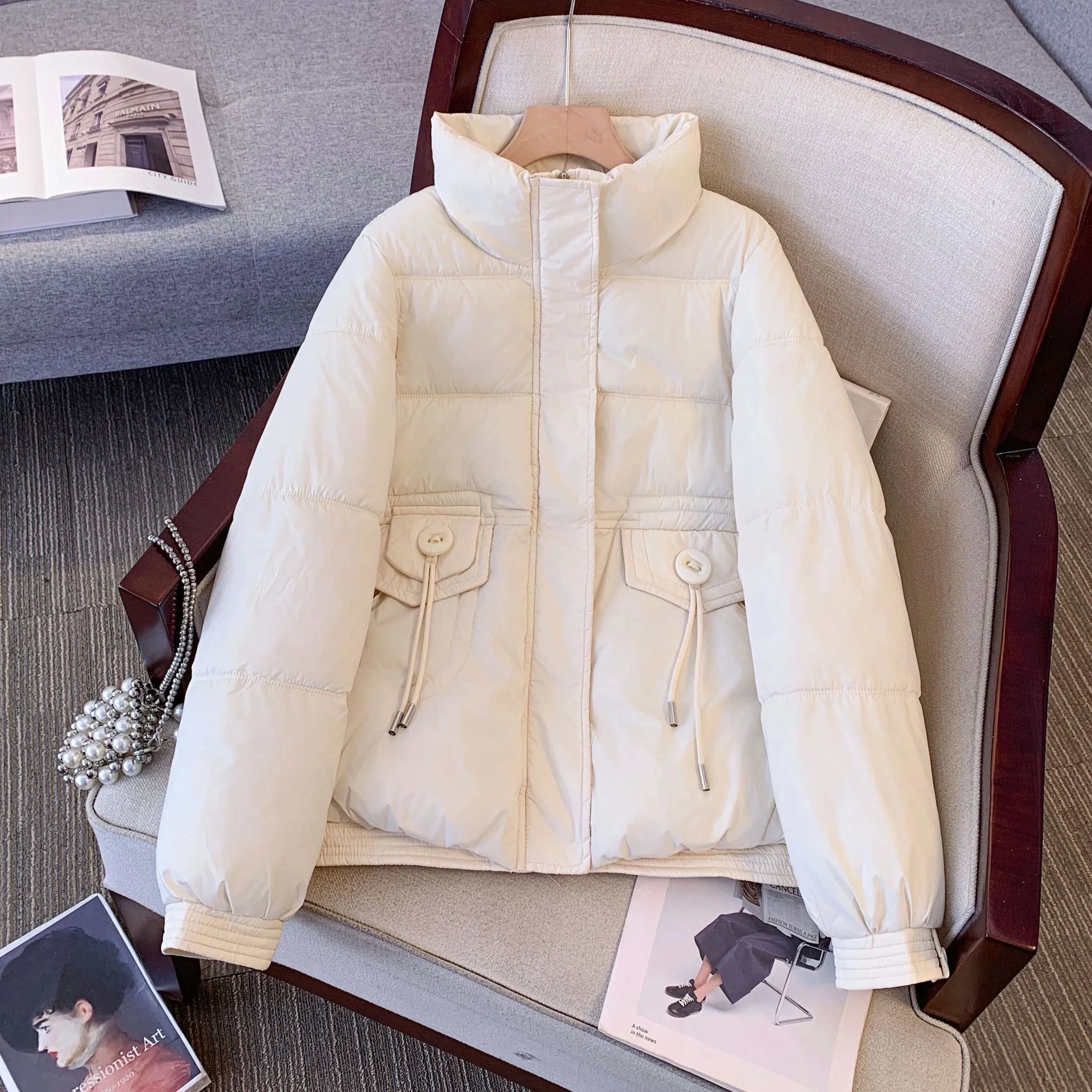 Пуховик с хлопковой подкладкой женская зимняя одежда новинка 2024 популярная