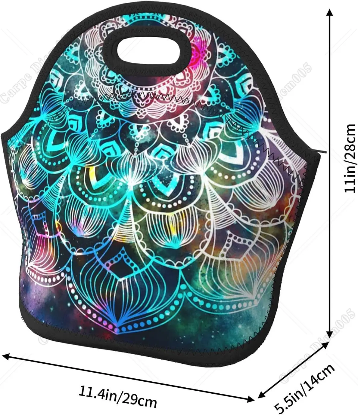 Неопреновая сумка для обеда с цветным цветком сумка-тоут в стиле бохо цветочным