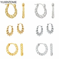 1 pair vintage spiral twist hoop earrings for women punk party earrings 925 sterling silver earrings jewelry pendientes mujer