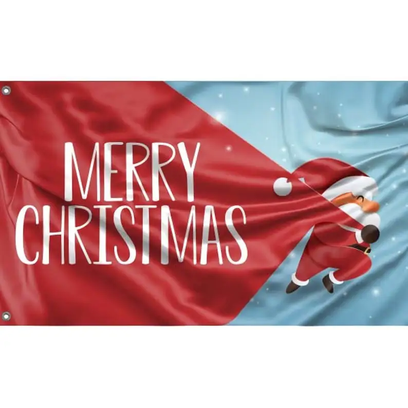 

Merry Christmas Santa Flag | Unique Design Print | Hiqh Quality Materials | Size - 3x5 Ft / 90x150 cm