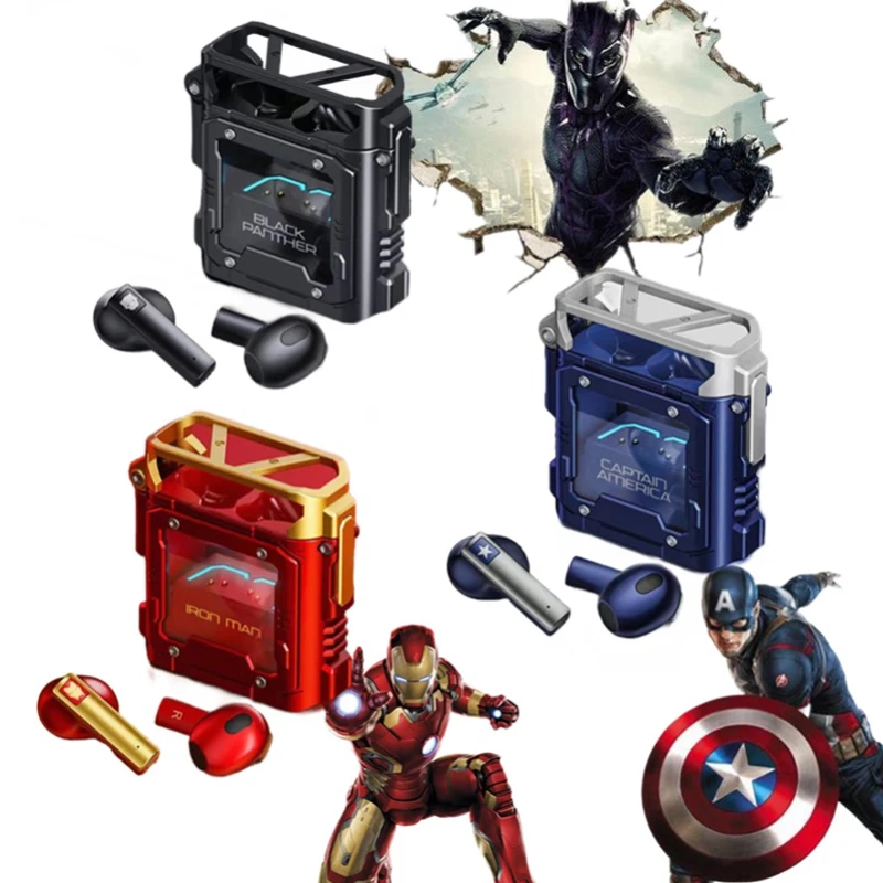 

Disney Marvel Wireless Bluetooth Headphones Noise Reduction HIFI Stereo Sound Gaming BTMV08 Rotatable Metal Earphone with Mic