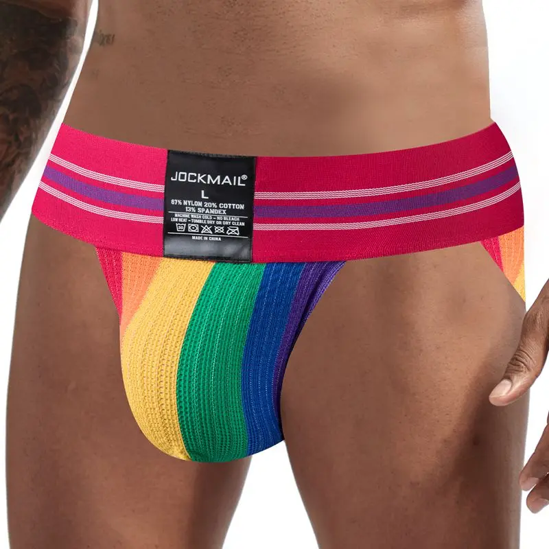 Трусы-бикини JOCKMAIL мужские пикантное нижнее белье трусы-танга для геев с широким