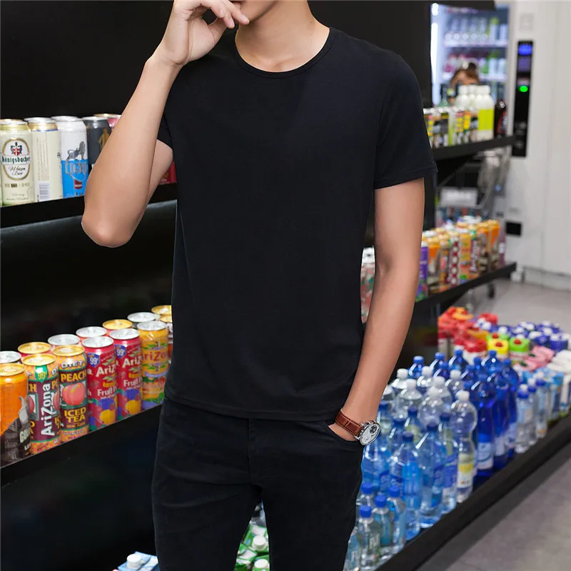 

2554-R-short-sleeved summer new loose five-point sleeve T-shirt
