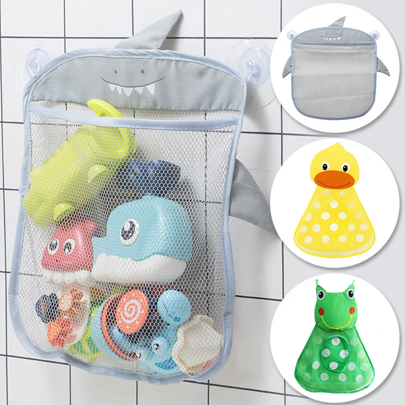 

Baby Bath Toys for Kids Storage Bag Bathroom Toy Mesh Bag Duck Shark Suction Cups Net Bag Bath Game Bathtub Water Toys Organizer