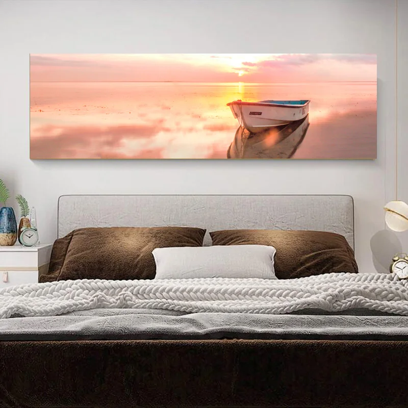 

Скандинавская декоративная картина для гостиной, романтический парусный пейзаж, современный минималистичный фон для дивана, настенная рос...