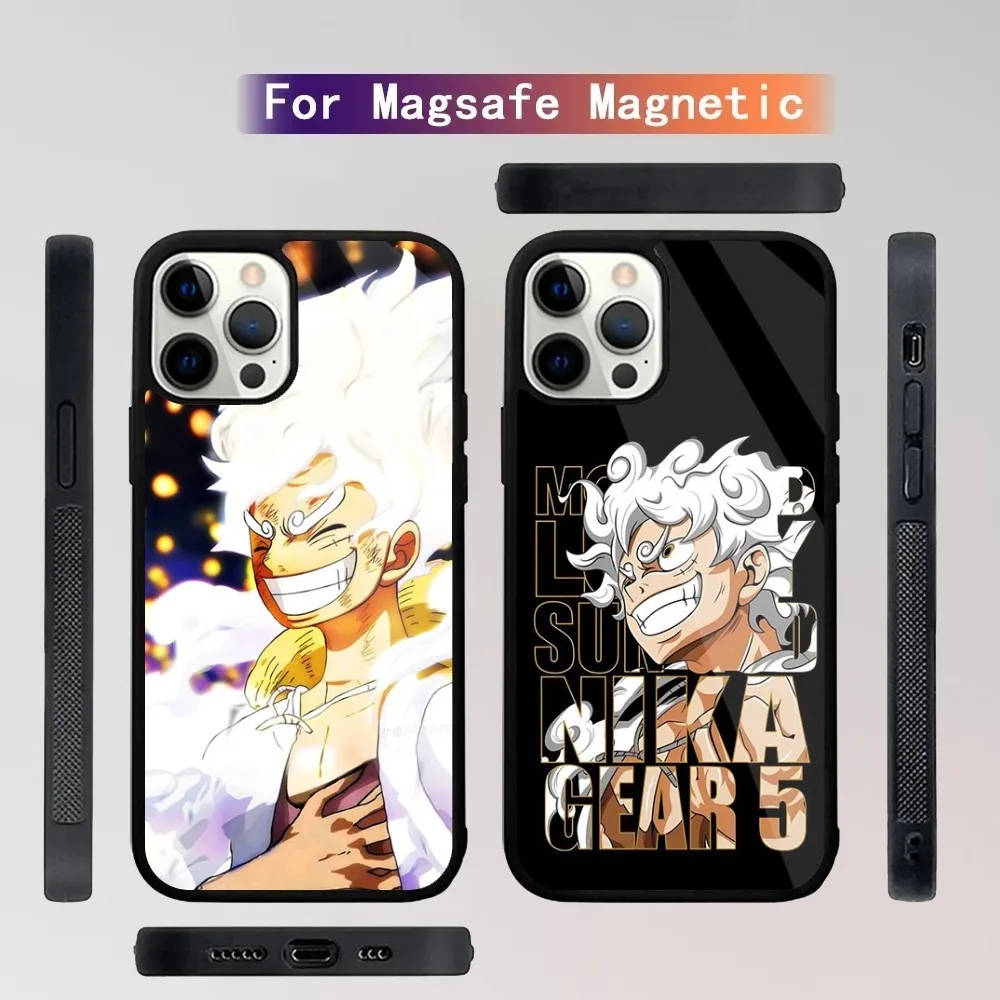 Чехол для телефона One-P-Pice-S L-Luffy-S Gear 5 iPhone 15 14 13 12 11 Plus Pro Max Mini Magsafe с магнитной