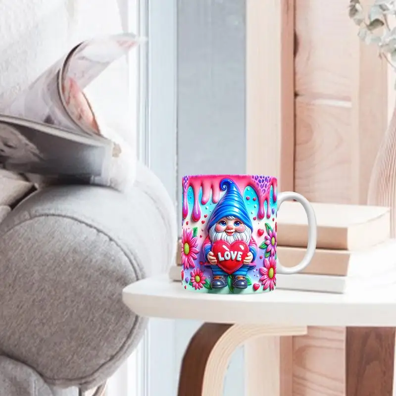 Керамическая чашка гнома кофейная кружка Чайная на День святого Валентина