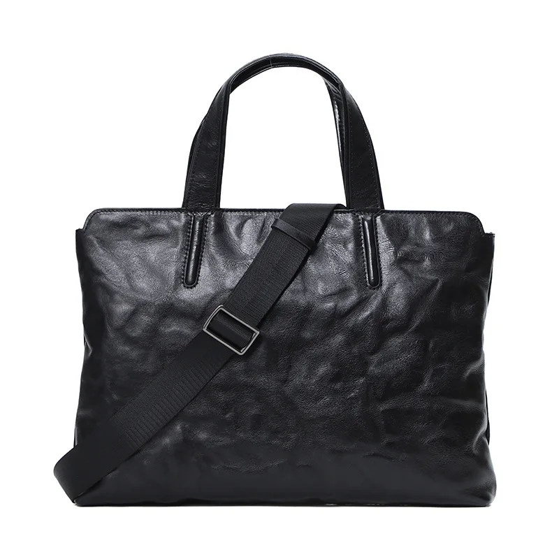 Мужской тонкий портфель из натуральной кожи