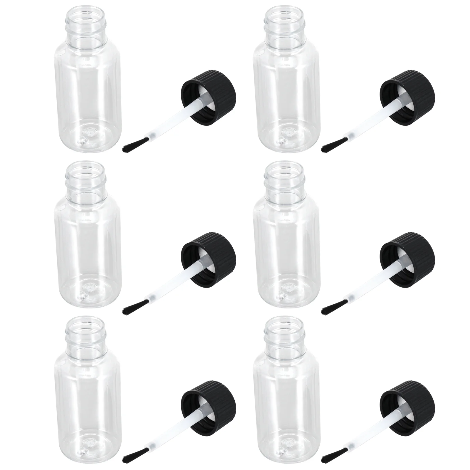 

6pcs Vials Container Nail Polish Container Premium Empty Polish Bottle Nail Polish Brush Replacement