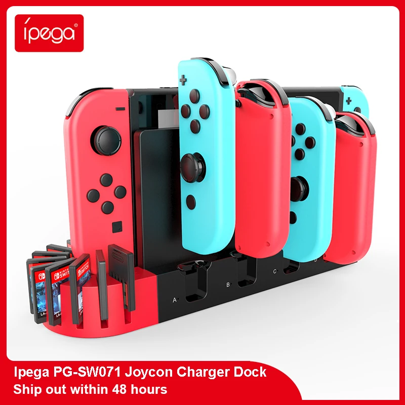 

Ipega PG-SW071 Charger Joy Con 4 Port Controller Stand Gamepad Charging Dock Station For Nintendo Switch OLED Holder Card Slots