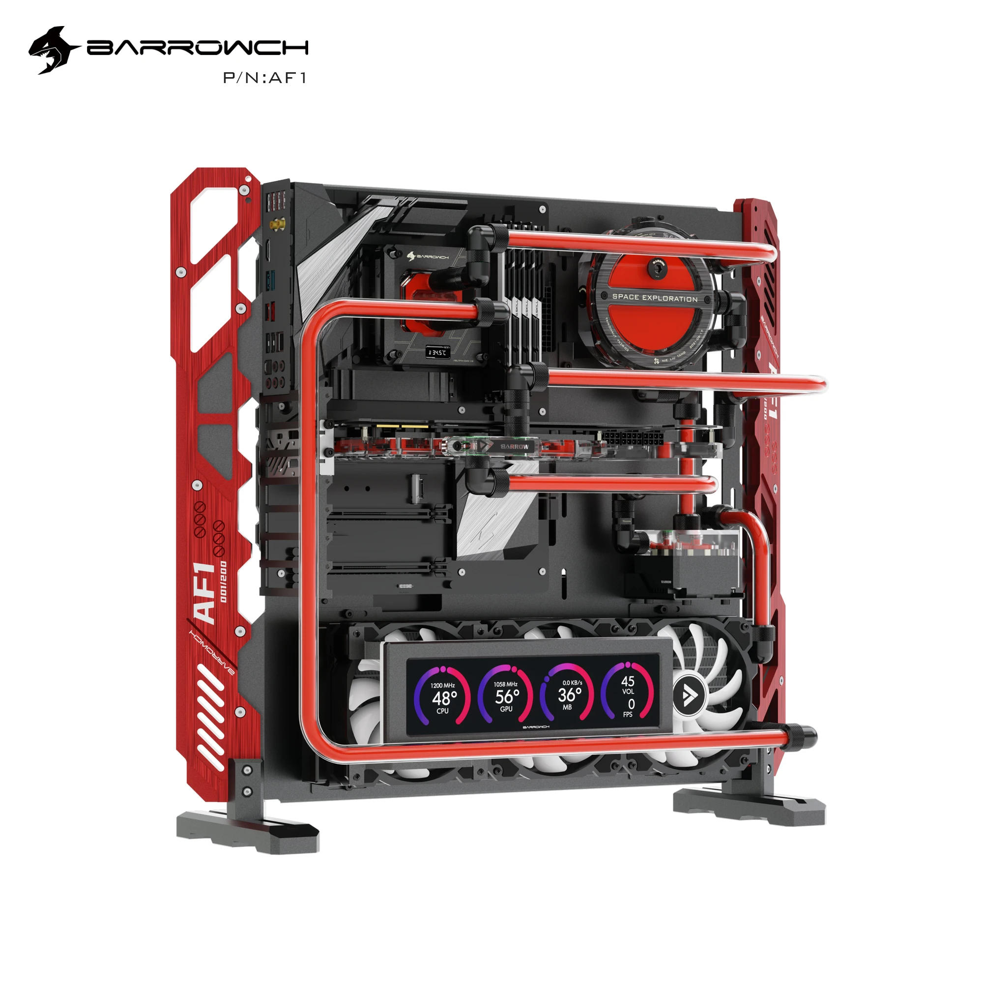 Чехол BarrowCH AF1 из алюминиевого сплава для кулера м/б с атx/ATX/mATX/ITX, ограниченная серия, с несколькими холодными рядами для водяного охлаждения ПК «сделай сам»