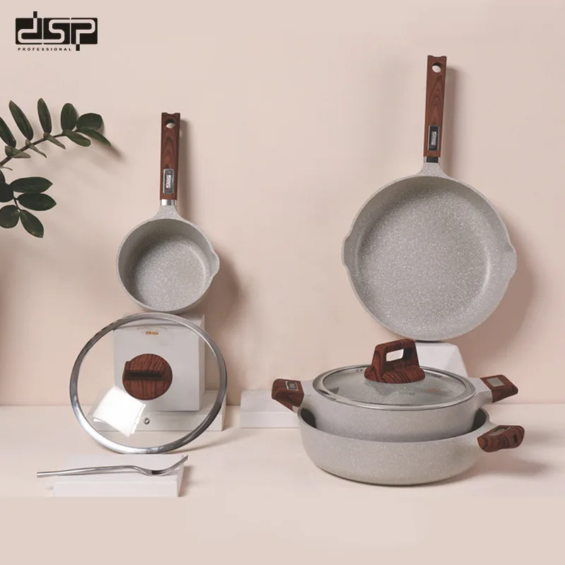 

4PCS Maifan stone non-stick pan Frying Pot Pan Thickened Omelet Pan Pancake Steak Cooking Egg Ham Pans Breakfast Maker Cookware