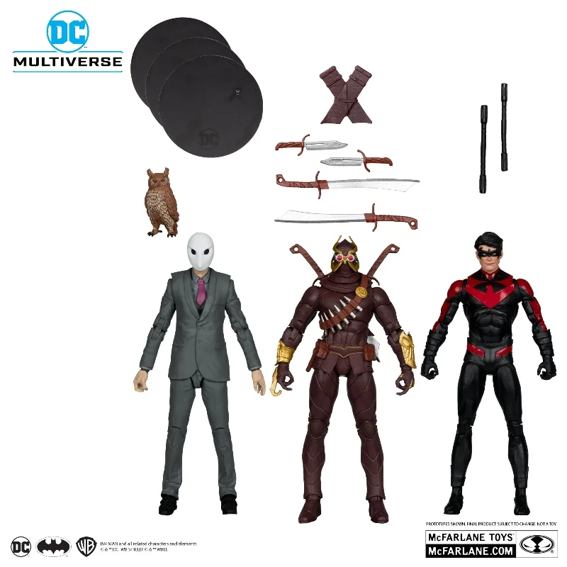 В наличии Mcfarlane Dc Аниме Фигурки Коготь Nightwing Сова Суд Набор из 3 человек 1/12