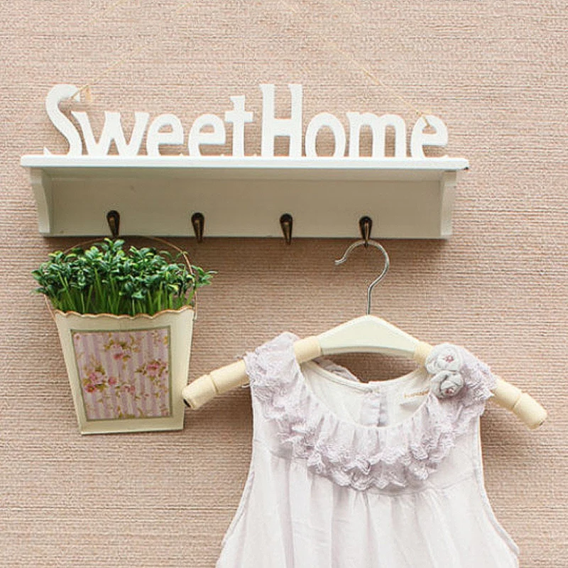 

New White Home Wall Hook Coat Hat Key Bag Clothes Hanger Storage Rack Door Holder Shelf Household Supplies Bedroom Decoration