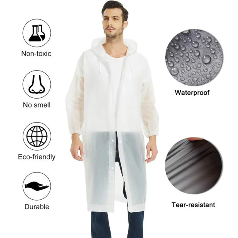Куртка для дождя с капюшоном высокого качества из ЭВА, водонепроницаемая, толстая, для женщин и мужчин, для путешествий и активного отдыха на природе.
