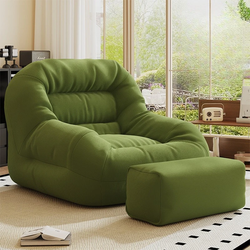 Фото Портативные удобные одноместные диваны-мешки Lazy Bean Bag для отдыха на балконе или в гостиной, с функцией лежания или сна №1