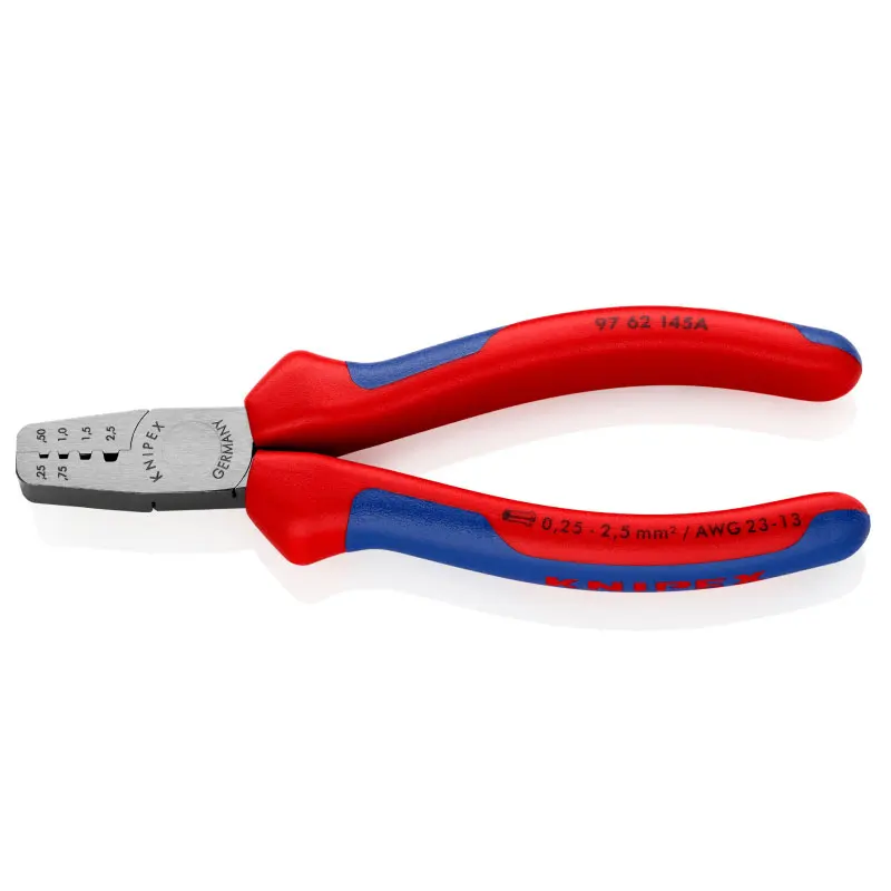 Фото Клещи для обжима корпусов KNIPEX 97 62 145 A, диапазон применения 0,25-2,5 мм², Т-образный формат обжима №3