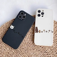 cat dog paw footprint phone case black white for iphone 12promax 13 11 pro max mini xs x xr 7 8 6 6s plus se 2020 funda cover