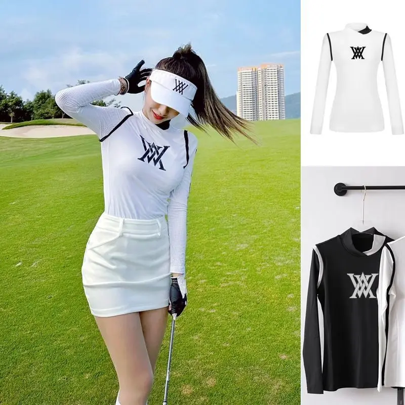 

2023 Golf Apparel Women's Long Sleeve Sweat-absorbing and Breathable Top Fashion Slim Fit Jersey Sun Protection and Slimming Und