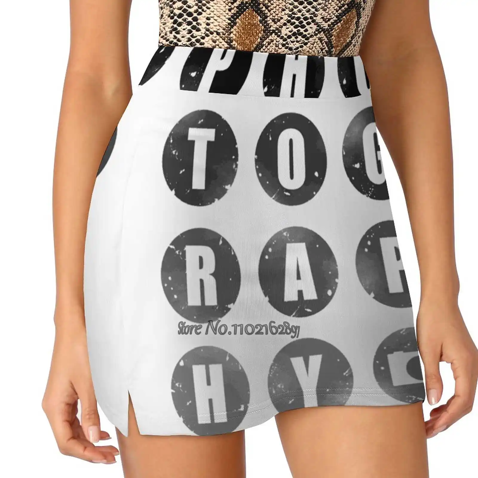 

Photography Women Tennis Skirts Golf Badminton Pantskirt Sports Phone Pocket Skort Typography Camera Photographers Blue Grey