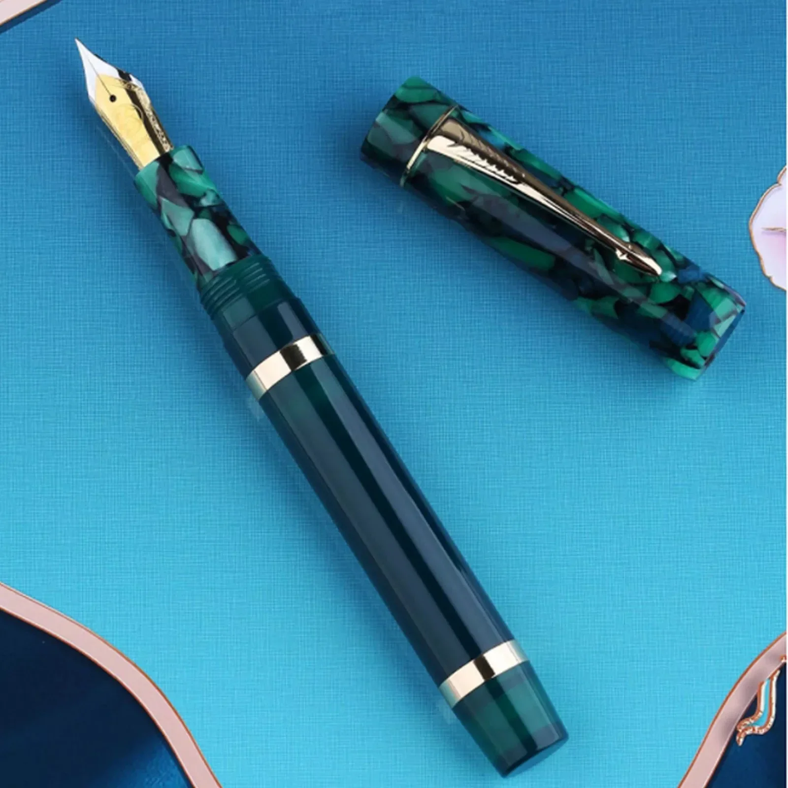 

Majohn M700 No. 6 BOCK Nib Fountain Pen Fine Nib 0.5mm With A Converter Resin Ink Pen Beautiful Writing School Supplies