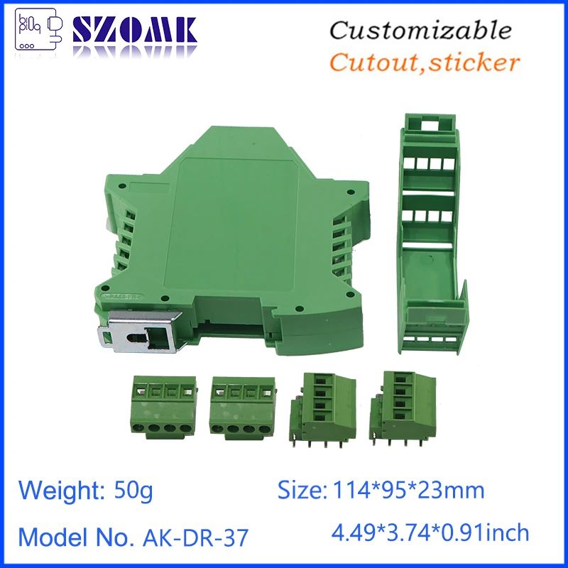 1 шт. 114*95*23 мм szomk Зеленый abs материал din-рейка пластиковый корпус блока управления