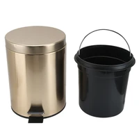 stainless steel trash can bathroom touchless metal office kitchen garbage container bin handle lid cubo basura trash basket e5
