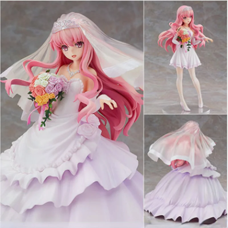 

PVC Christmas Gifts Zero No Tsukaima Louise Figure Pink Wedding Dress Girl Model Action Figure Anime Fans Collections 22cm