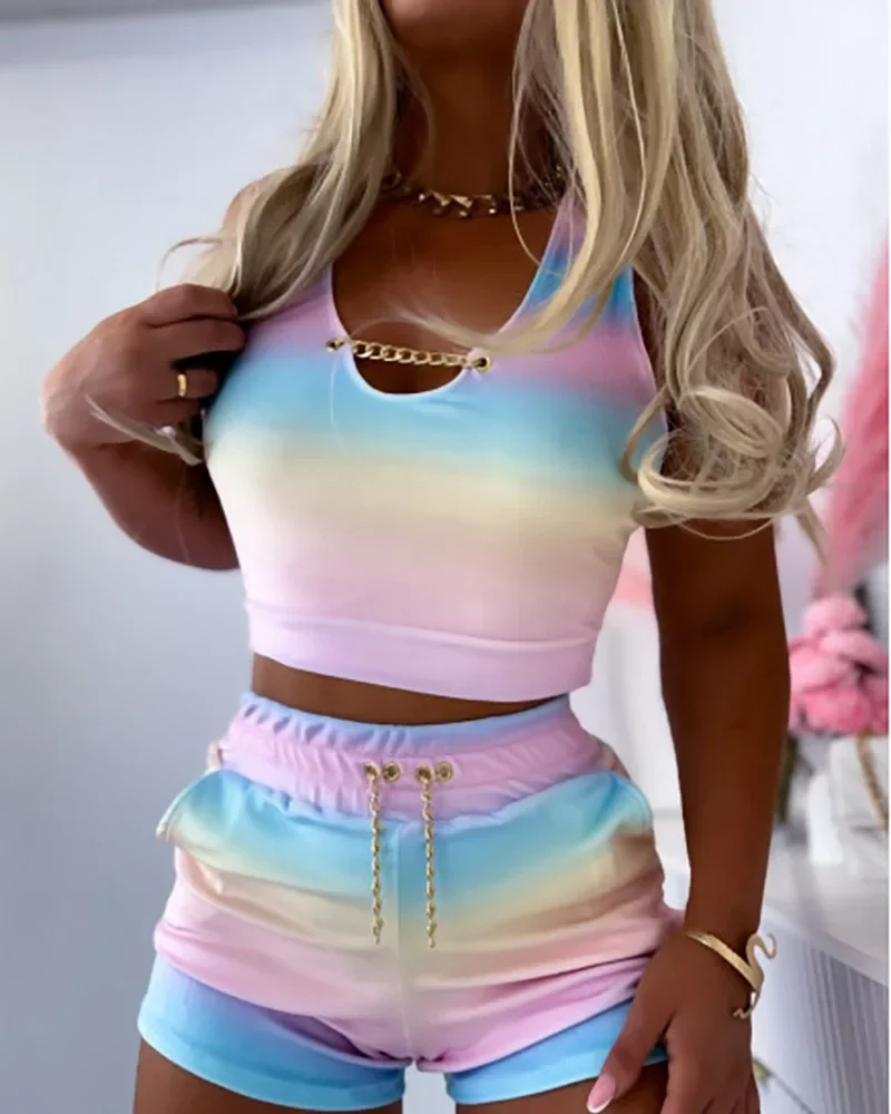 Летний женский комплект из 2 предметов модный бархатный укороченный топ с