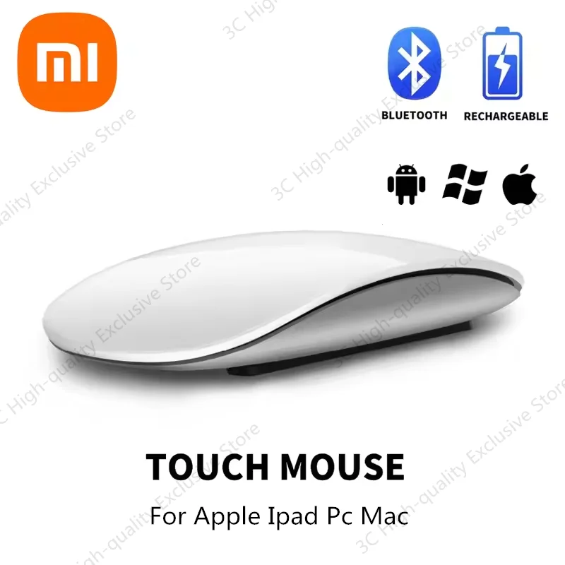 Фото Ультратонкая мышь Xiaomi Multi-touch Surface Magic Mouse Bluetooth 5,0, беспроводная перезаряжаемая бесшумная мышь для Apple Ipad Pc Mac №1