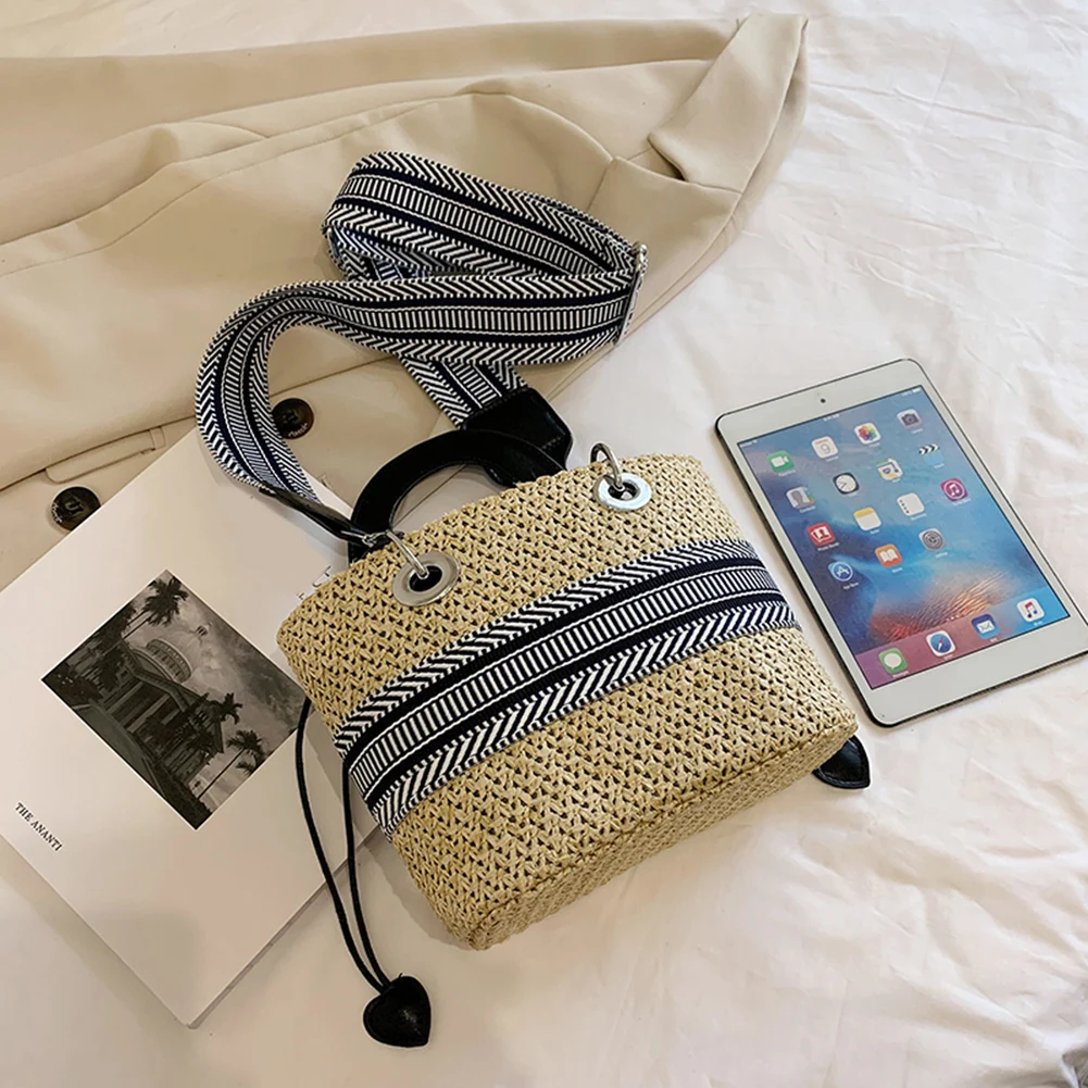 

2022 New Net Red Seaside Summer Beach Vacation Fashion Woven Bag Retro Multifunctional Handbag Straw Bag Women