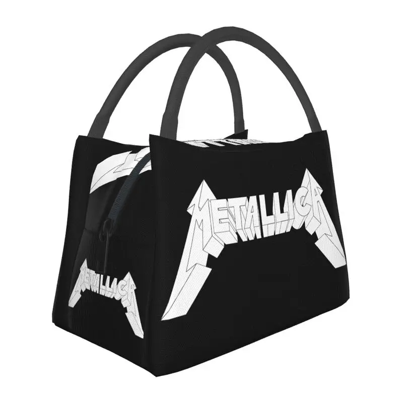 

Rock Roll Music Metallicas Insulated Lunch Bags for Women Leakproof Heavy Metal Logo Thermal Cooler Bento Box Work Picnic