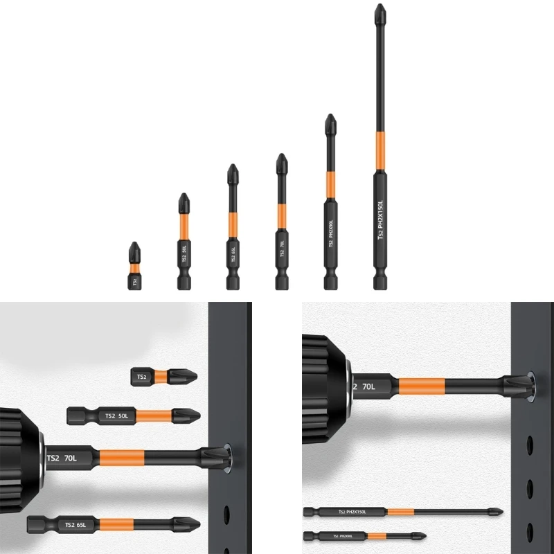 

Magnetic Screwdriver Bits High Hardness Cross-Head Hand Electric Drill Screw High Hardness Strong Magnetic 6.35mm Shank M4YD