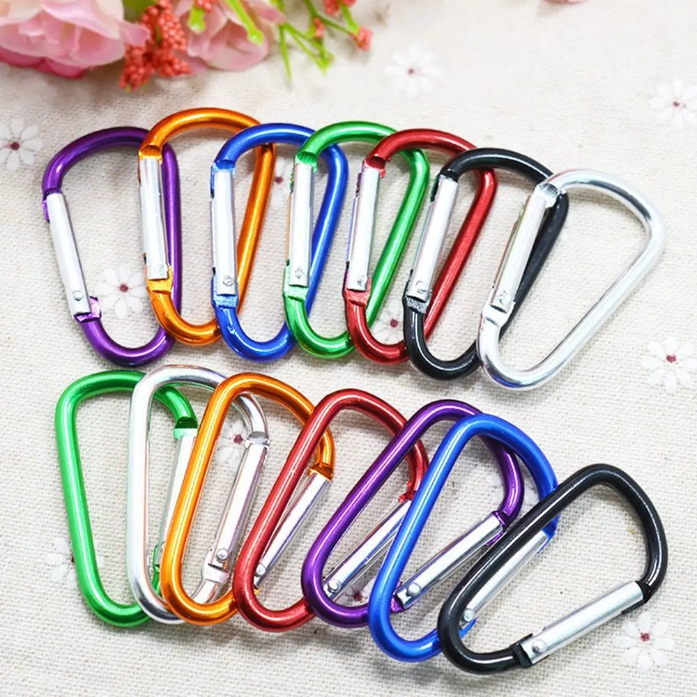 

10Pcs Random Colors Aluminium Alloy Safety Buckle Keychain Climbing Button Carabiner Camping Hiking Hook Outdoor Sports Tools