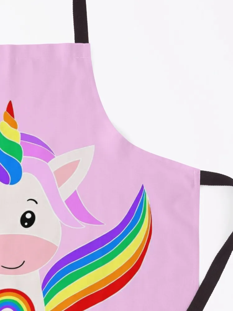 Милый фартук с радужным единорогом водонепроницаемый кухонный для женщин и
