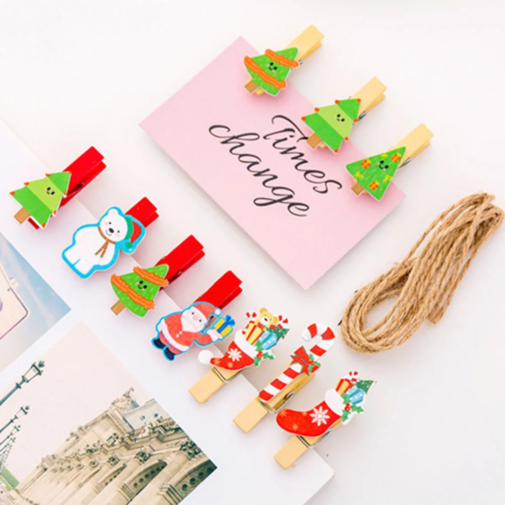 

Decorative Peg Phototree Clips Clothespins Wooden Pegs Wall Tiny Christmas Pictures Hanging Springmemo Mini Holderpaper Note