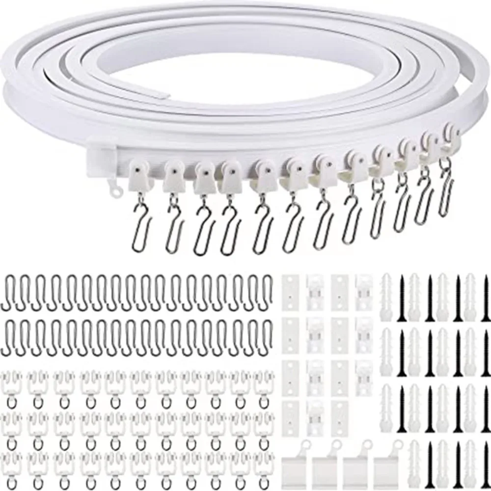 

Accessories Bendable Modern Style Plastic Curtain Rail Visible Track Curtains