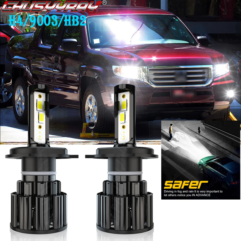 

CHUSYYRAY H4 Compatible For Honda Ridgeline 2006-2016 Led Headlight Lamp H4 9003 HB2 Minisize Easy To Install Bulbs